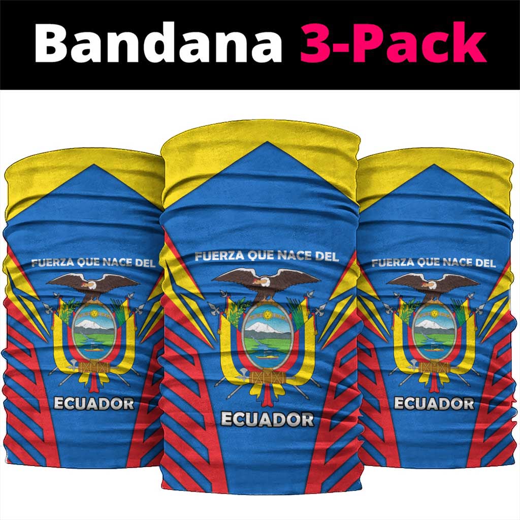 Ecuador Neck Gaiter with Coat of Arms and Bold Stripe Design TS04