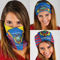 Ecuador Neck Gaiter with Coat of Arms and Bold Stripe Design TS04