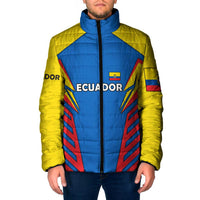 Ecuador Padded Jacket with Coat of Arms and Bold Stripe Design - Wonder Print Shop