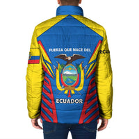 Ecuador Padded Jacket with Coat of Arms and Bold Stripe Design - Wonder Print Shop