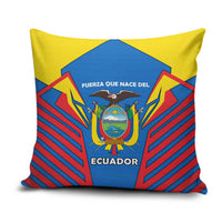 Ecuador Pillow Cover with Coat of Arms and Bold Stripe Design - Wonder Print Shop
