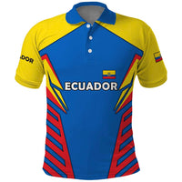Ecuador Polo Shirt with Coat of Arms and Bold Stripe Design - Wonder Print Shop