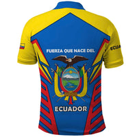 Ecuador Polo Shirt with Coat of Arms and Bold Stripe Design - Wonder Print Shop