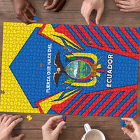 Ecuador Puzzle with Coat of Arms and Bold Stripe Design - Wonder Print Shop