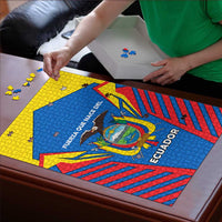 Ecuador Puzzle with Coat of Arms and Bold Stripe Design - Wonder Print Shop