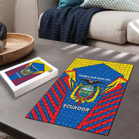 Ecuador Puzzle with Coat of Arms and Bold Stripe Design - Wonder Print Shop
