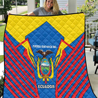 Ecuador Quilt with Coat of Arms and Bold Stripe Design - Wonder Print Shop