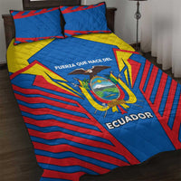 Ecuador Quilt Bed Set with Coat of Arms and Bold Stripe Design - Wonder Print Shop