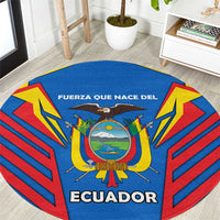 Ecuador Round Carpet with Coat of Arms and Bold Stripe Design - Wonder Print Shop