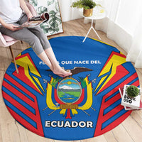 Ecuador Round Carpet with Coat of Arms and Bold Stripe Design - Wonder Print Shop