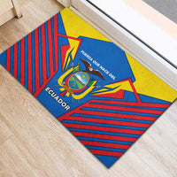 Ecuador Rubber Doormat with Coat of Arms and Bold Stripe Design - Wonder Print Shop