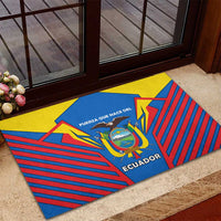 Ecuador Rubber Doormat with Coat of Arms and Bold Stripe Design - Wonder Print Shop