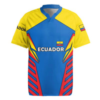 Ecuador Rugby Jersey with Coat of Arms and Bold Stripe Design - Wonder Print Shop