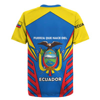 Ecuador Rugby Jersey with Coat of Arms and Bold Stripe Design - Wonder Print Shop