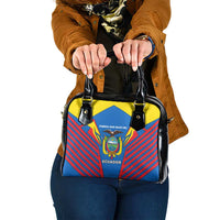 Ecuador Shoulder Handbag with Coat of Arms and Bold Stripe Design - Wonder Print Shop