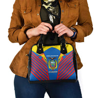 Ecuador Shoulder Handbag with Coat of Arms and Bold Stripe Design - Wonder Print Shop
