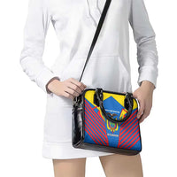 Ecuador Shoulder Handbag with Coat of Arms and Bold Stripe Design - Wonder Print Shop