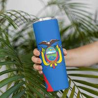 Ecuador Skinny Tumbler with Coat of Arms and Bold Stripe Design - Wonder Print Shop
