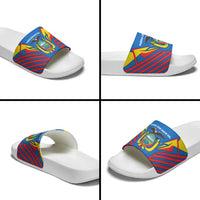 Ecuador Slide Sandals with Coat of Arms and Bold Stripe Design - Wonder Print Shop