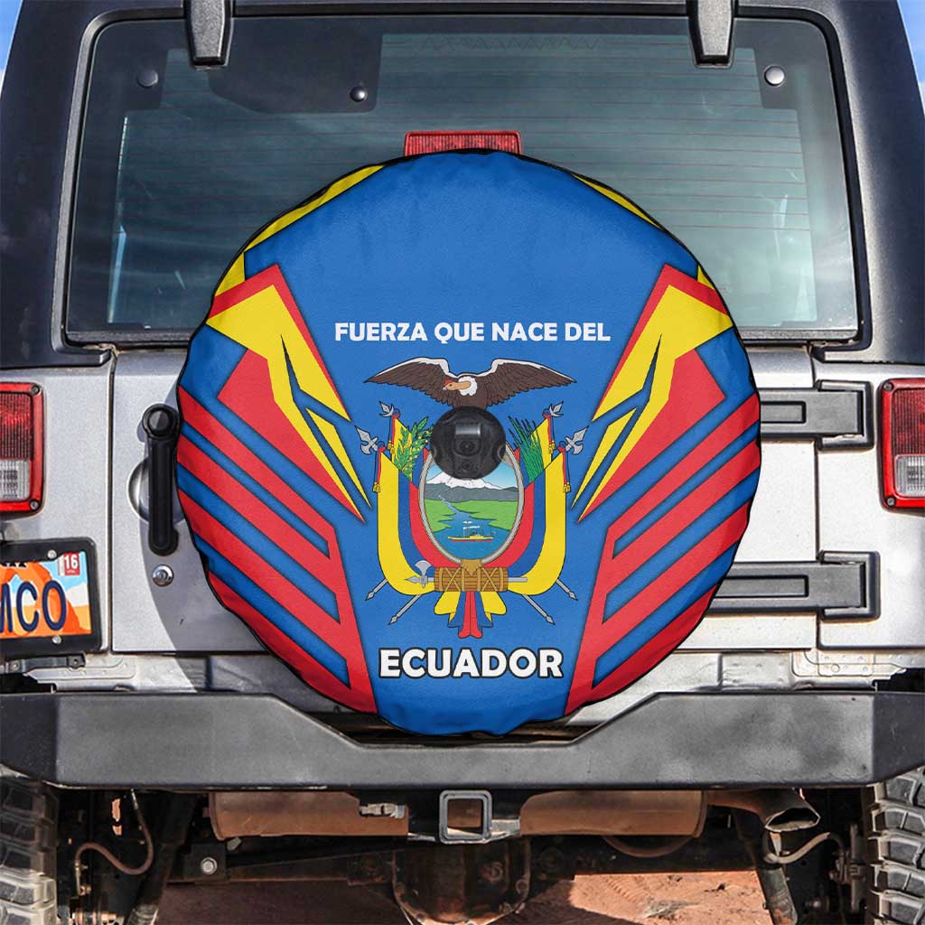 Ecuador Spare Tire Cover with Coat of Arms and Bold Stripe Design - Wonder Print Shop