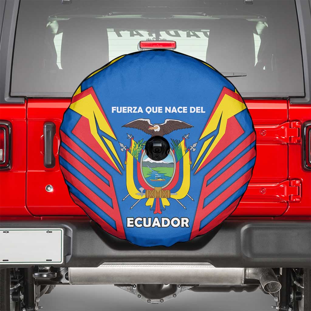 Ecuador Spare Tire Cover with Coat of Arms and Bold Stripe Design - Wonder Print Shop