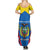 Ecuador Summer Maxi Dress with Coat of Arms and Bold Stripe Design - Wonder Print Shop