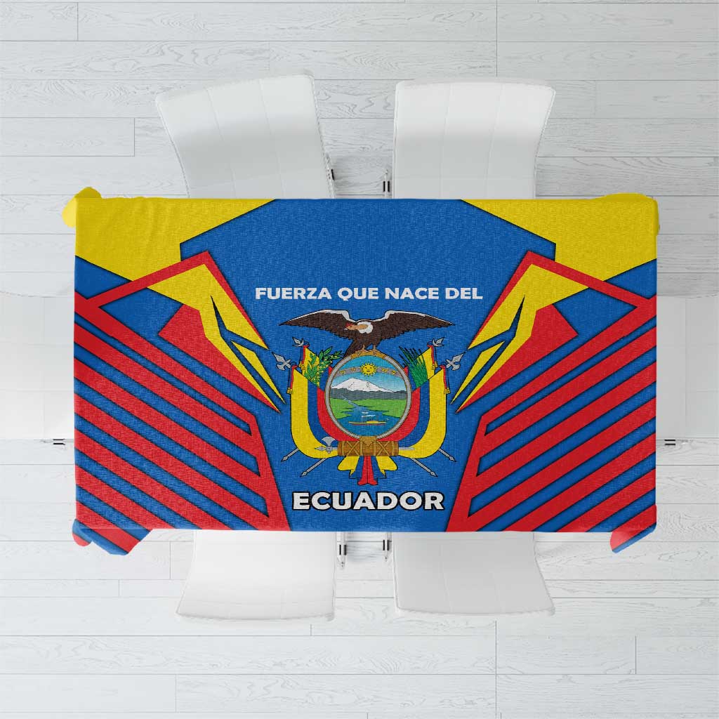 Ecuador Tablecloth with Coat of Arms and Bold Stripe Design - Wonder Print Shop