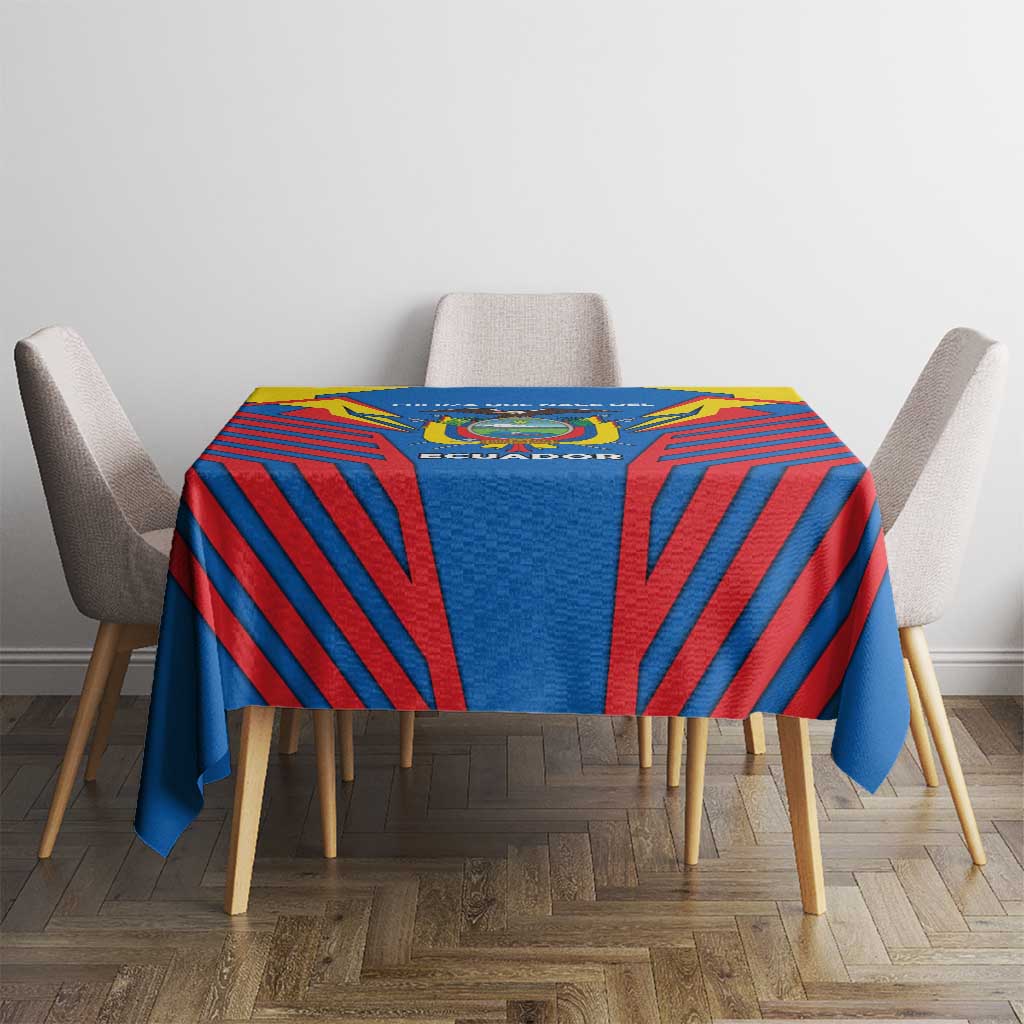 Ecuador Tablecloth with Coat of Arms and Bold Stripe Design - Wonder Print Shop