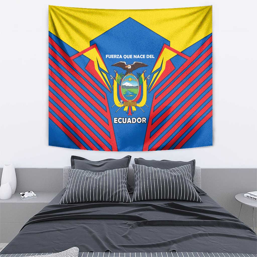 Ecuador Tapestry with Coat of Arms and Bold Stripe Design - Wonder Print Shop