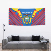 Ecuador Tapestry with Coat of Arms and Bold Stripe Design - Wonder Print Shop