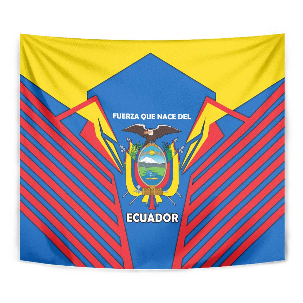 Ecuador Tapestry with Coat of Arms and Bold Stripe Design - Wonder Print Shop