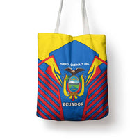 Ecuador Tote Bag with Coat of Arms and Bold Stripe Design - Wonder Print Shop