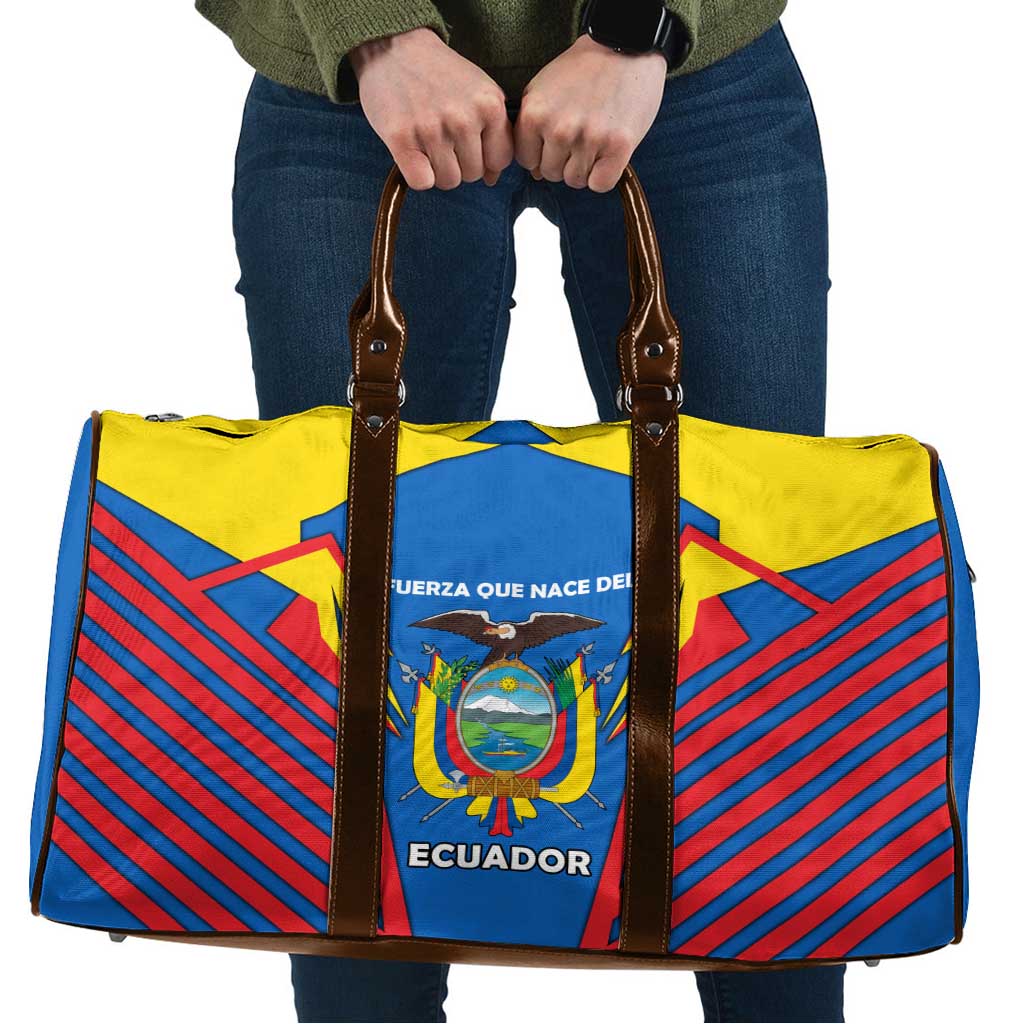 Ecuador Travel Bag with Coat of Arms and Bold Stripe Design - Wonder Print Shop