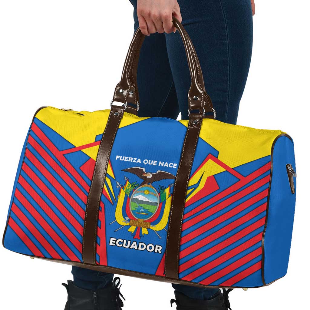 Ecuador Travel Bag with Coat of Arms and Bold Stripe Design - Wonder Print Shop