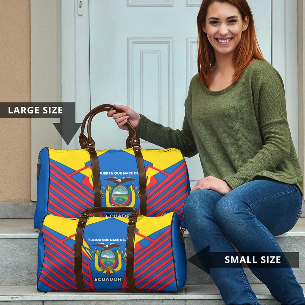 Ecuador Travel Bag with Coat of Arms and Bold Stripe Design - Wonder Print Shop