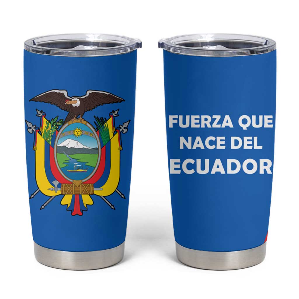 Ecuador Tumbler Cup with Coat of Arms and Bold Stripe Design - Wonder Print Shop