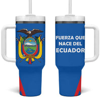 Ecuador Tumbler With Handle with Coat of Arms and Bold Stripe Design - Wonder Print Shop