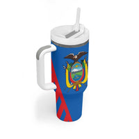 Ecuador Tumbler With Handle with Coat of Arms and Bold Stripe Design - Wonder Print Shop