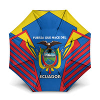 Ecuador Umbrella with Coat of Arms and Bold Stripe Design - Wonder Print Shop