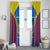 Ecuador Window Curtain with Coat of Arms and Bold Stripe Design - Wonder Print Shop