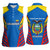Ecuador Women Sleeveless Polo Shirt with Coat of Arms and Bold Stripe Design - Wonder Print Shop