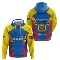 Ecuador Zip Hoodie with Coat of Arms and Bold Stripe Design - Wonder Print Shop