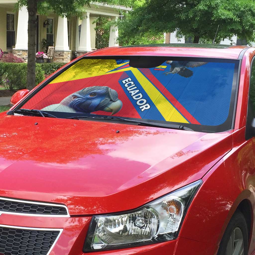 Ecuador Auto Sun Shade with Andean Condor and Chevron Stripe Design - Wonder Print Shop