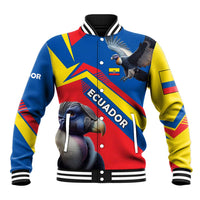 Ecuador Baseball Jacket with Andean Condor and Chevron Stripe Design - Wonder Print Shop