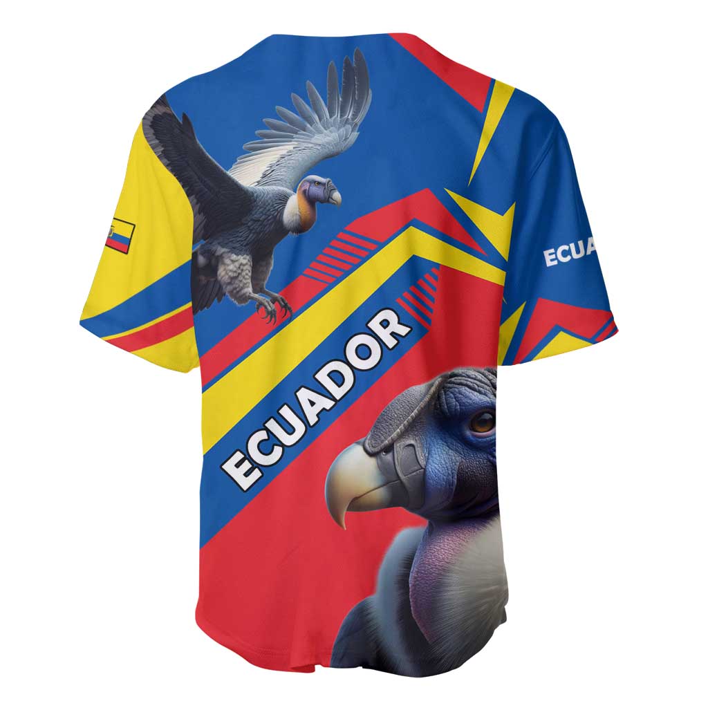 Ecuador Baseball Jersey with Andean Condor and Chevron Stripe Design - Wonder Print Shop