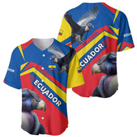 Ecuador Baseball Jersey with Andean Condor and Chevron Stripe Design - Wonder Print Shop