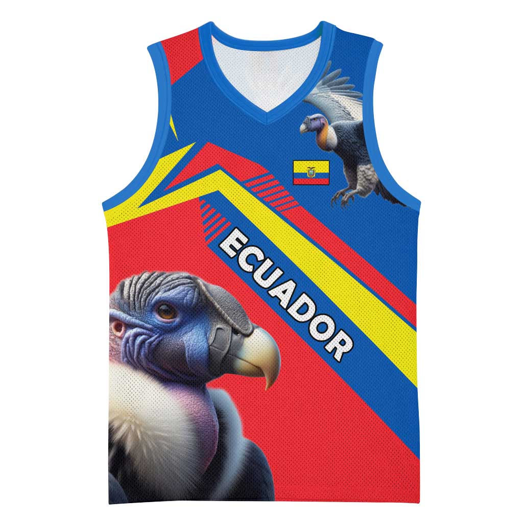 Ecuador Basketball Jersey with Andean Condor and Chevron Stripe Design - Wonder Print Shop