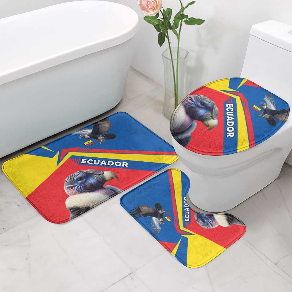 Ecuador Bathroom Set with Andean Condor and Chevron Stripe Design - Wonder Print Shop