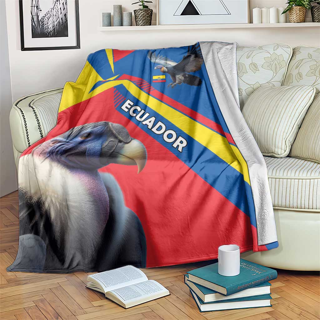 Ecuador Blanket with Andean Condor and Chevron Stripe Design - Wonder Print Shop