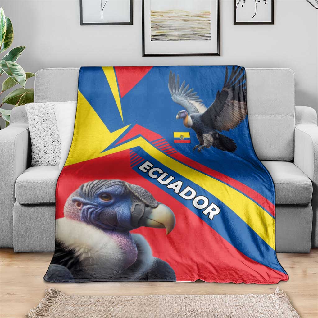 Ecuador Blanket with Andean Condor and Chevron Stripe Design - Wonder Print Shop